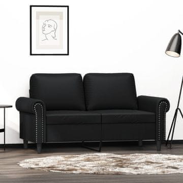 Vidaxl vidaXL Dvosed, črna, 120 cm, umetno usnje