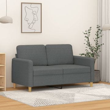 Vidaxl vidaXL Dvosed temno siv 120 cm oblazinjen z blagom