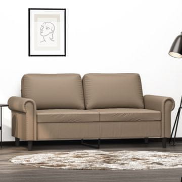 Vidaxl vidaXL Dvosed, Cappuccino, 140 cm, umetno usnje