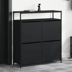 Vidaxl Omarica za čevlje s 4 predali črna 100x34x112 cm