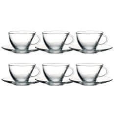 Pasabahce Set skodelica za čaj s podstavkom Penguen 215ml / 6 kos / steklo
