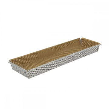de Buyer Pastry pekač pecivo 35x10,5xh3,5cm perforiran s folijo / snemljivo dno / inox