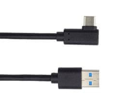 OEM Kabel USB tipa C/M - USB 3.0 A/M 90° ukrivljen priključek, 1 m