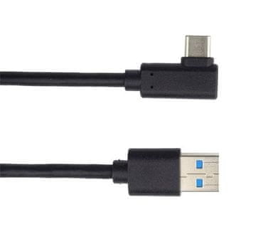 OEM Kabel USB tipa C/M - USB 3.0 A/M 90° ukrivljen priključek, 1 m