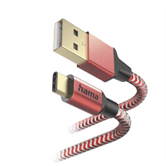 Hama Odsevni USB-C 2.0 tipa A-C 1,5 m, rdeča