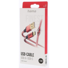 Hama Odsevni USB-C 2.0 tipa A-C 1,5 m, rdeča