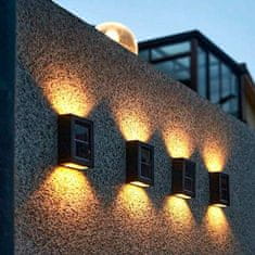 Netscroll Solarna svetilka s senzorjem gibanja, s solarnimi lučmi prihranite pri strošku elektrike, estetska in moderna oblika, osvetlitev dvorišča, vrta, vhoda ali garaže, vodoodporna, 4 kosi, DoubleLights