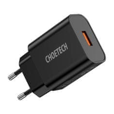 Choetech choetech q5003 18w USB-a omrežni polnilnik (črn)