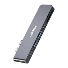 Choetech Priključna postaja Choetech HUB-M14 za Macbook Pro, 7-v-2 USB-C, Thunderbolt 3 (srebrna)