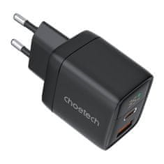 Choetech GAN3 USB-A USB-C PD35W polnilec PD6052 (črn)
