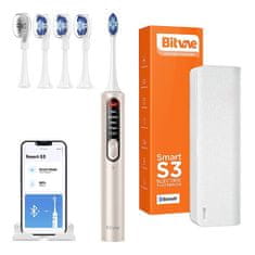 Bitvae sonična zobna ščetka z aplikacijo in setom konic ter etuijem bitvae s3 gold