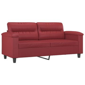 Vidaxl Dvosed vinsko rdeč 140 cm umetno usnje