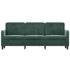 Vidaxl Kavč trosed temno zelen 180 cm žamet