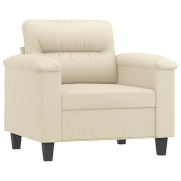 Vidaxl Fotelj krem 60 cm umetno usnje