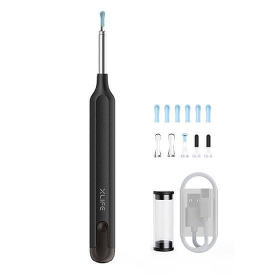slomart xlife x1 otoskop s kamero za čiščenje ušes (črn) - odprodaja