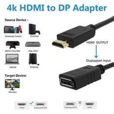 PremiumCord Adapter HDMI na DisplayPort moški/ženski z napajalnikom USB