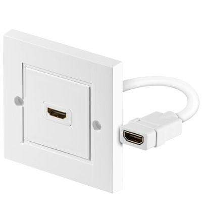 MicroConnect PremiumCord HDMI, vtičnica v plošči, 1x HDMI A - HDMI A ženski/ženska, bela