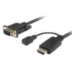 PremiumCord Pretvornik kabla HDMI na VGA z napajalnim priključkom micro USB 2 m
