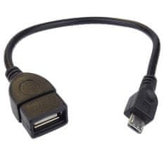 PremiumCord USB redukcijski kabel USB A/ženska - Micro USB/moška 20cm OTG
