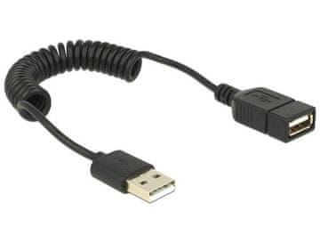 Delock Kabel USB 2.0, podaljšek, moški/ženska, zvit kabel