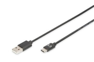 Digitus priključni kabel USB C na A 1,0 m, 3A, 480 MB, različica 2.0