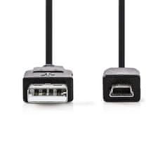 Nedis CCGB60300BK20 - Kabel USB 2.0 | Vtič A - Mini 5-pinski vtič | 2 m | Črna