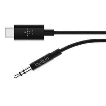 Belkin ROCKSTAR USB-C/3,5 mm jack kabel, 0,9 m, črn
