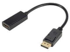 XtendLan adapter DisplayPort (M) za HDMI (F), 15 cm, črn