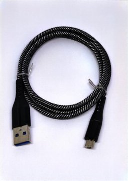 Crono kabel USB 2.0/ USB A moški - microUSB moški, 1,0 m, karbonsko črn, visokokakovosten