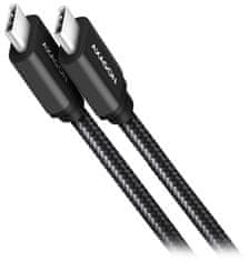 AXAGON podatkovni in polnilni kabel SPEED USB-C do USB-C / USB 3.2 Gen1 / PD 60W 3A / ALU / oplet / 3 m / črn