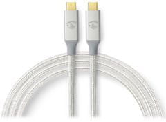 Nedis PROFIGOLD Kabel USB-C/USB 3.2 Gen 2x2/ Vtič USB-C - Vtič USB-C/ najlon/ srebrn/ škatla/ 2 m
