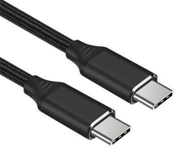 OEM Kabel USB-C M/M 1m, 240W 480Mbps črna bombažna pletenica, 1m