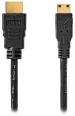 Nedis Hitri kabel HDMI 1.4 z ethernetom/ 4K@30Hz/ pozlačeni konektorji HDMI-mini HDMI/ črn/ v razsutem stanju/ 5 m