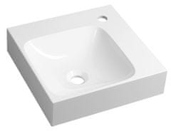 SAPHO EMONA Kotični Umivalnik 40x40 cm - Lit Marmor, Bela