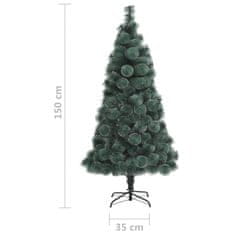 Vidaxl Umetna novoletna jelka s stojalom zelena 150 cm PET