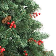 Vidaxl Umetna novoletna jelka s storži in jagodami 240 cm