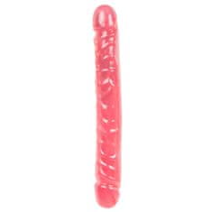 Crystal Jellies Dvojni dildo Jr. Veined Double Header 30 cm, roza