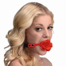 Master Series Gag Blossom Silicone Rose, rdeč