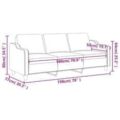 Vidaxl Trosed črn 180 cm blago