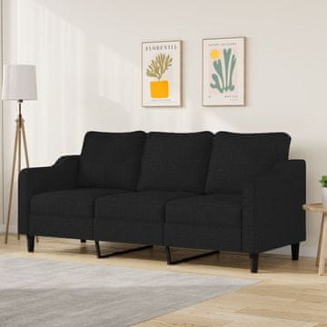 Vidaxl vidaXL Trosed, črn, 180 cm, oblazinjen s tkanino