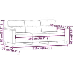 Vidaxl Kavč trosed temno siv 180 cm tkanina iz mikrovlaken