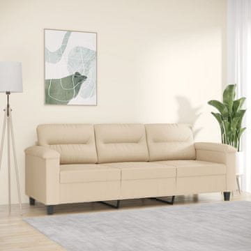 Vidaxl vidaXL Trosed, kremne barve, 180 cm, oblazinjen z mikrovlakni