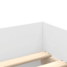 Vidaxl Posteljni okvir s predalom bel 90x190 cm