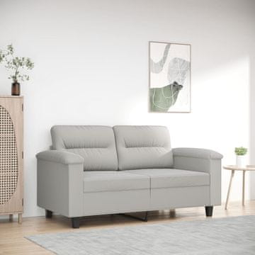 Vidaxl vidaXL Dvosed svetlo siv 120 cm oblazinjen z mikrovlakni