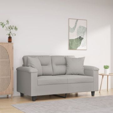 Vidaxl vidaXL Dvosed z blazinami, svetlo siv, 120 cm, mikrofibra