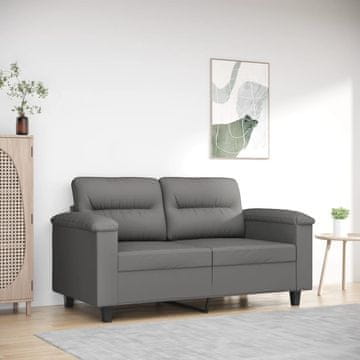 Vidaxl vidaXL Dvosed, temno siv, 120 cm, oblazinjen z mikrovlakni