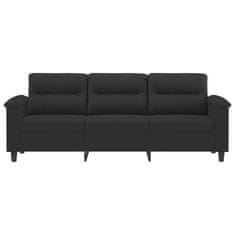 Vidaxl Kavč trosed črn 180 cm tkanina iz mikrovlaken