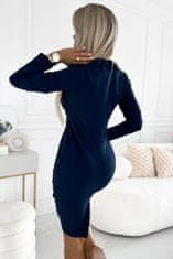Numoco Ženska obleka 340-5, temno modra, XL