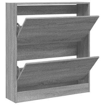 Vidaxl Omarica za čevlje siva sonoma 80x21x87,5 cm inženirski les