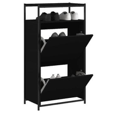 Vidaxl vidaXL Omarica za čevlje črna 60x34x112 cm lesena
